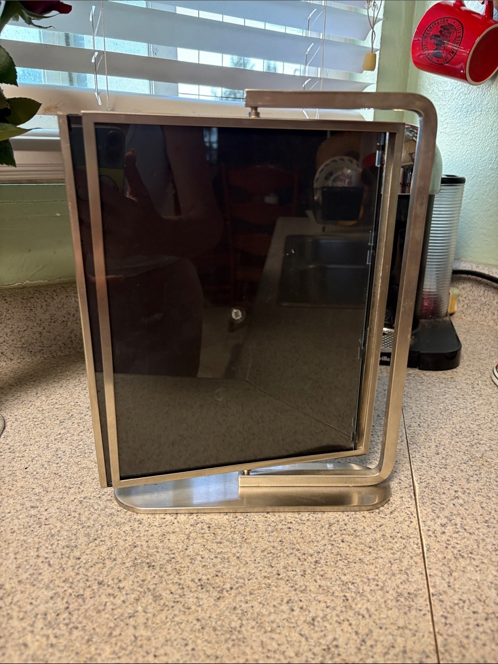 Pottery Barn Silver Metal Tabletop Picture Frame with Black Insert